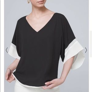 White House Black Market color block kimono blouse